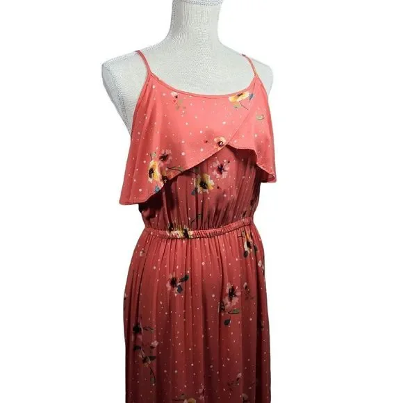 Peyton & Parker- Floral Maxi Dress- Size Medium- Coral/Peach color - Picture 3 of 6